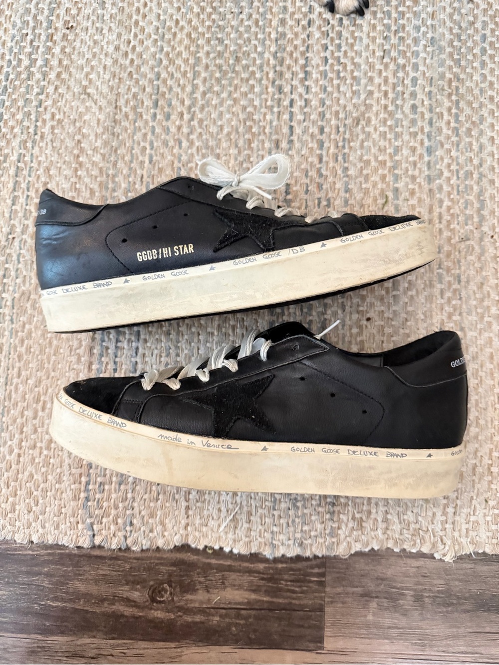 Golden Goose Black Low-Top Star Sneakers with Cream Sole